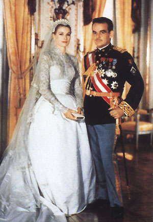 Prince Rainier and Princess Grace on their Wedding day